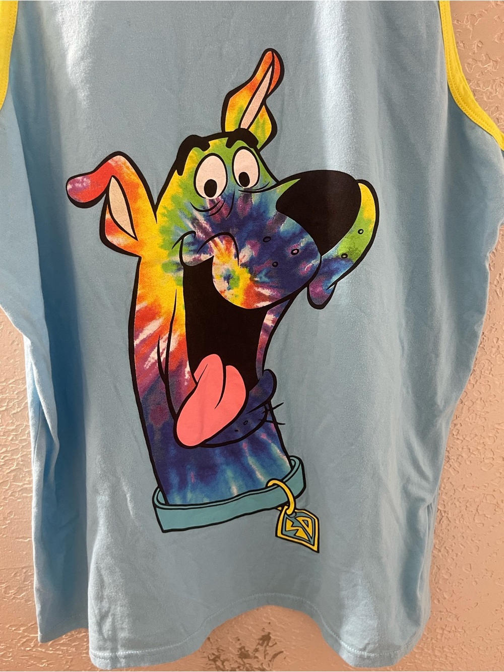 Y2K Scooby-Doo Kids Tie-Dye Graphic Tank Top - Light Blue Size XL - Picture 3 of 6